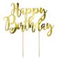 Taart / cake topper Happy Birthday Goud